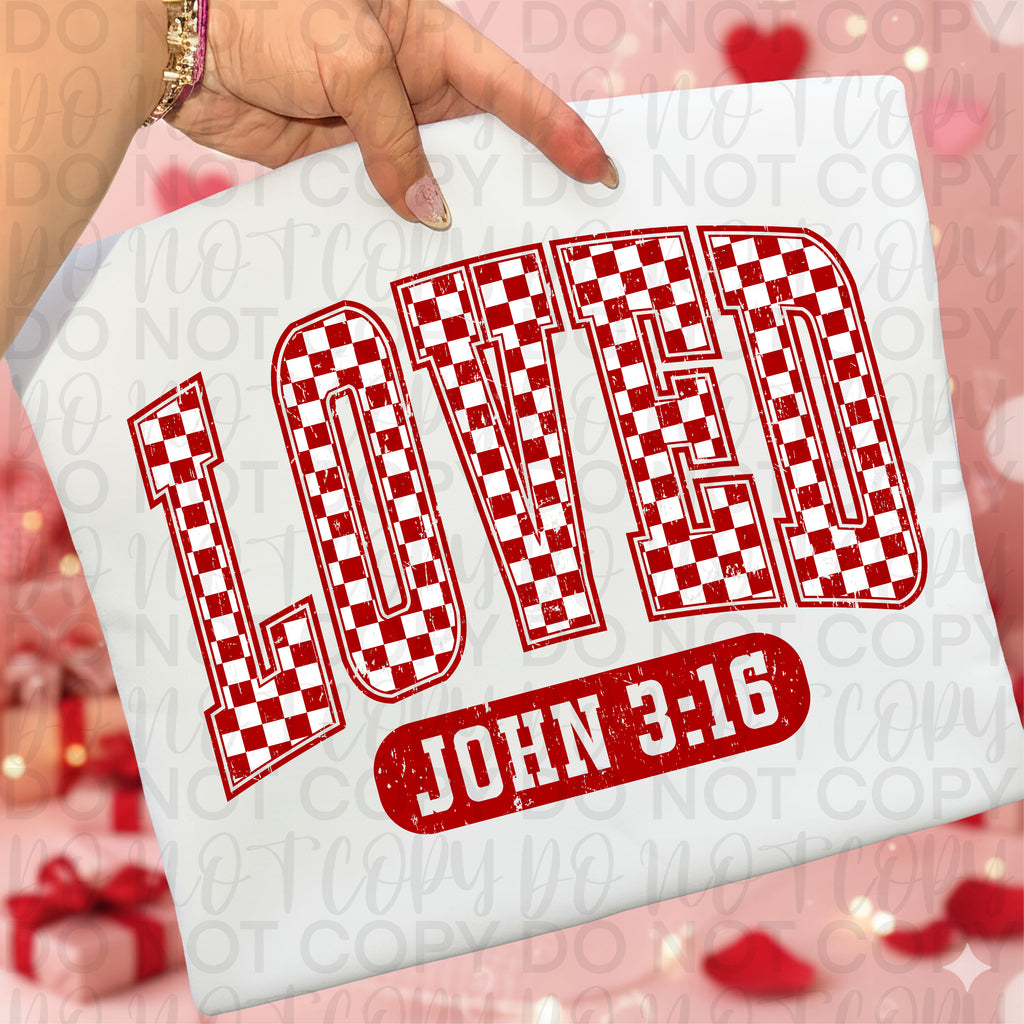 Checkered Loved John 316 Valentine PNG