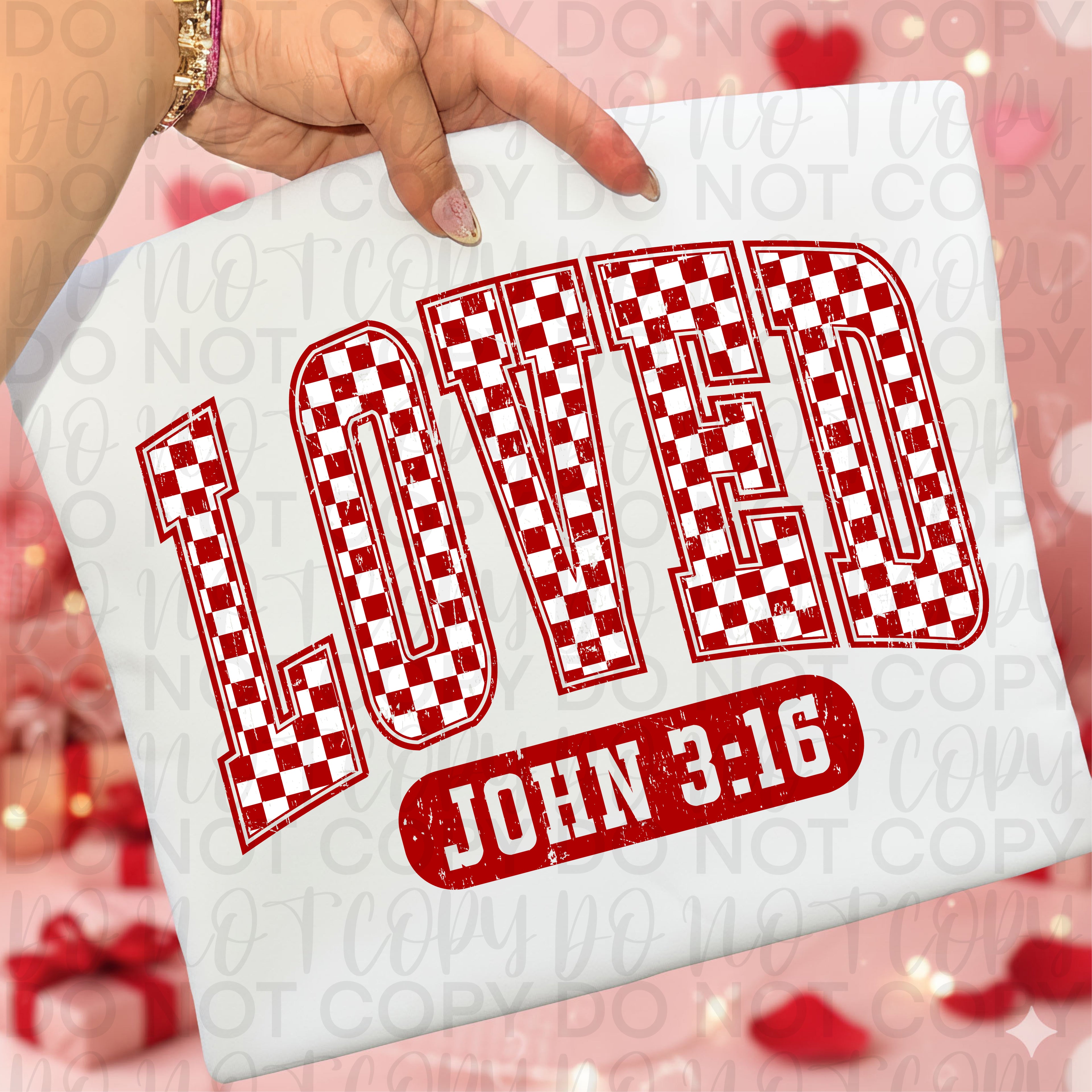 Checkered Loved John 316 Valentine PNG
