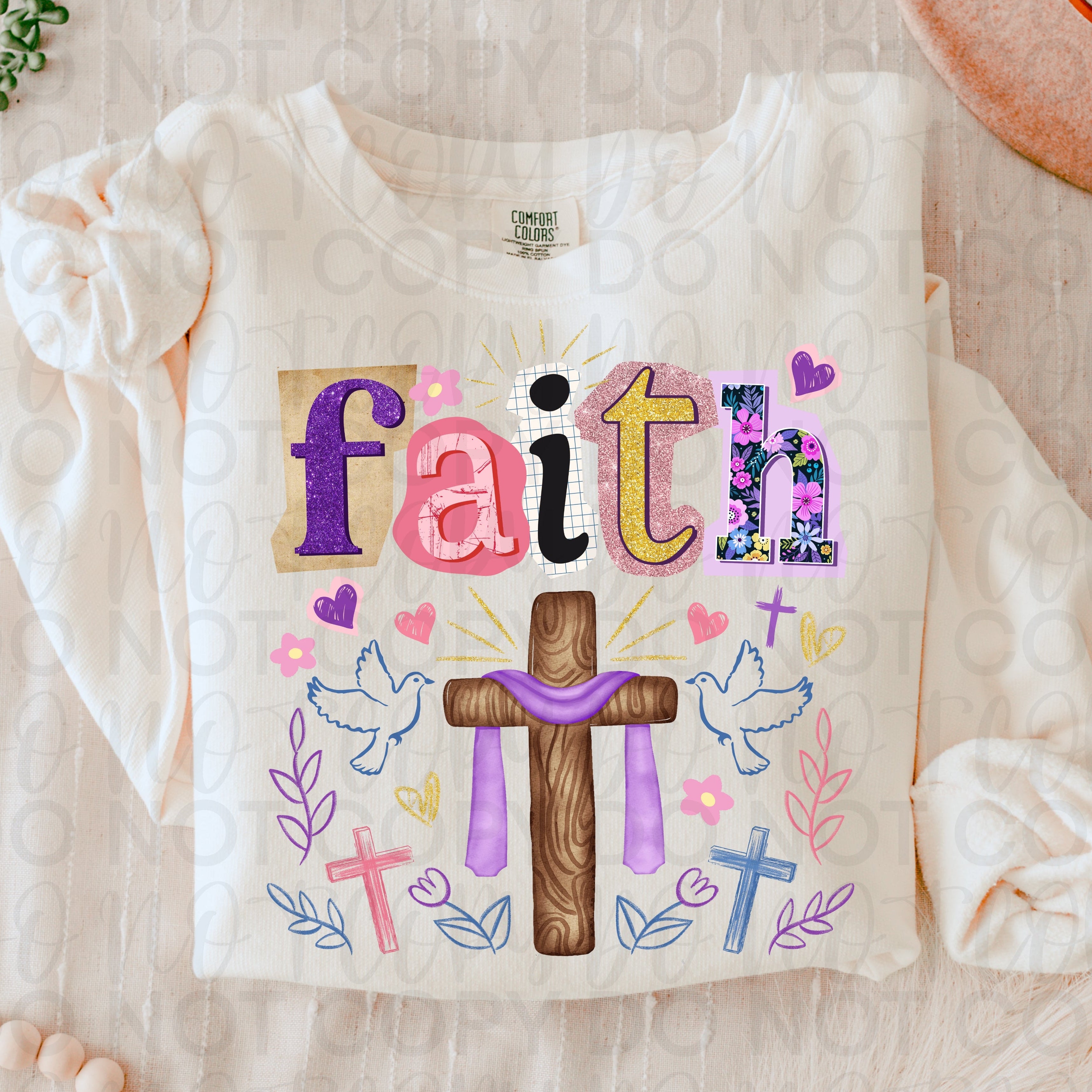 Retro Christian Faith Doodles PNG