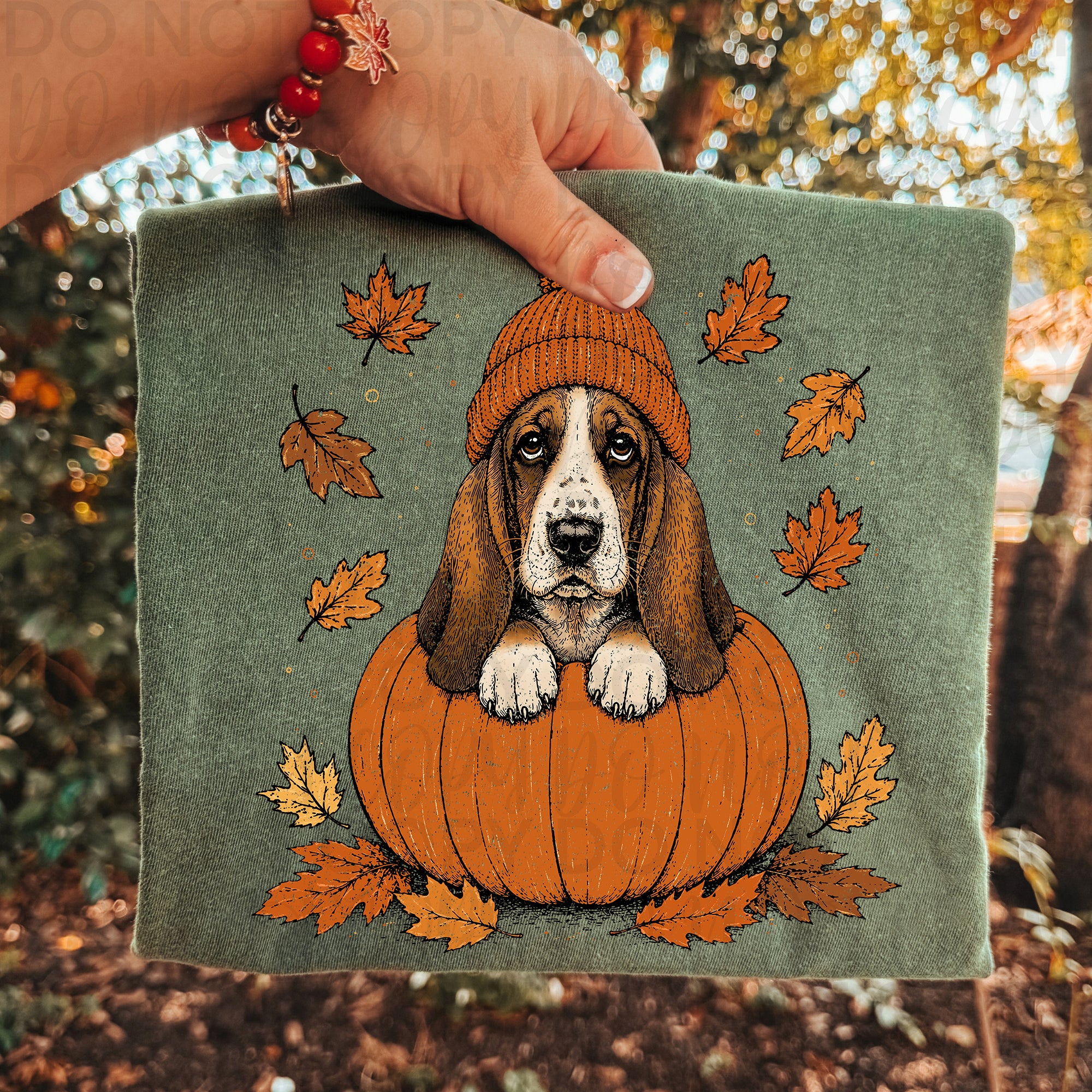 Fall Basset Hound Pumpkin PNG
