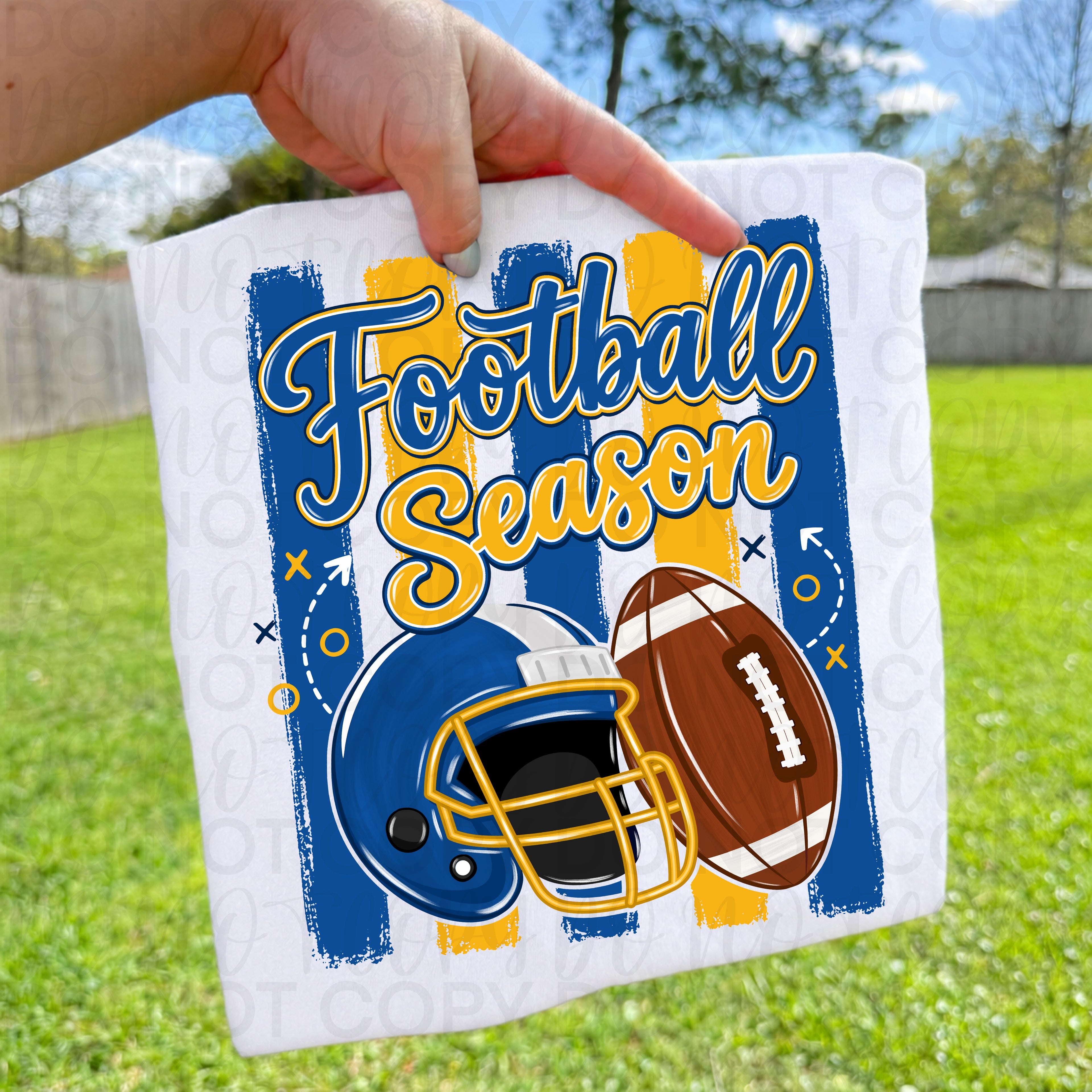Blue Gold Football Season PNG